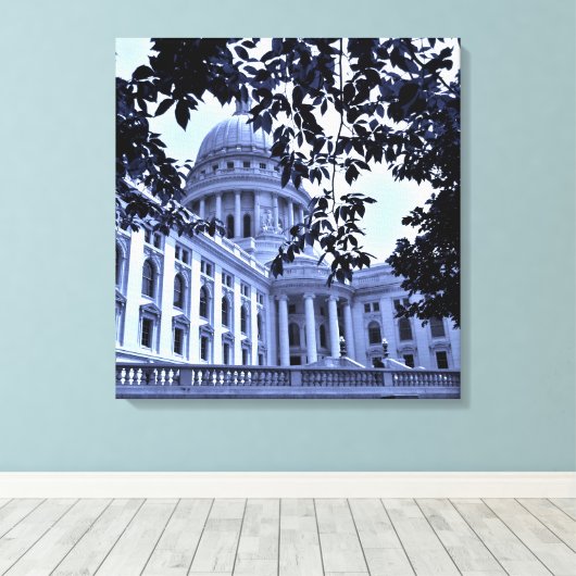 Blue Capitol Canvas Afdruk (Insitu (Houten vloer))