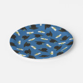 Blue Caps Diplomas Pattern Graduation Party Papieren Bordje (Gekanteld)