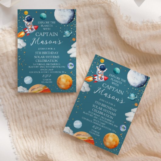 Blue Captain Rocket Solar System Adventure Kids  Kaart