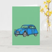 Blue Car (2CV) Kaart (Gele Bloem)