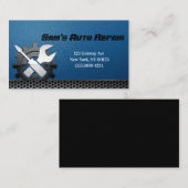 Blue Car Auto Mechanic Repair Service Visitekaartje (Voorkant / Achterkant)