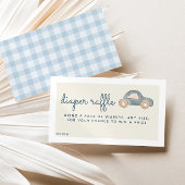 Blue Car Baby shower Luier Raffle Ticket Informatiekaartje