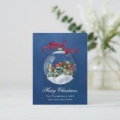 Blue Car Christmas Feestdagenkaart (Staand voorkant)