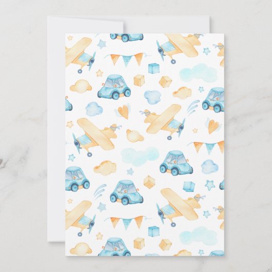 Blue Car Drive beroemd gemaakt door Baby shower In Kaart (Achterkant)