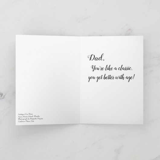 Blue Car - Happy Vaderdag Kaart (Binnen)