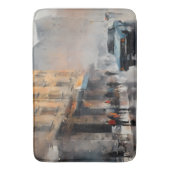  Blue Car in Foggy Cityscape Badmat (Voorkant Verticaal)