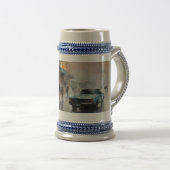 Blue Car in Foggy Cityscape Bierpul (Voorkant rechts)