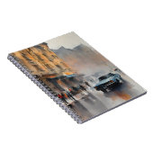  Blue Car in Foggy Cityscape Notitieboek (Rechterzijde)