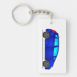 Blue Car Keyring, Cars Key Fob, Sleutelhanger  