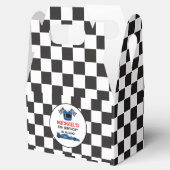 Blue Car Racing Birthday  Caja de regalo Bedankdoosjes (Geopend)