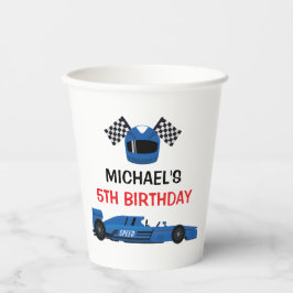 Blue Car Racing Party paper cups Papieren Bekers
