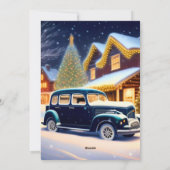  Blue Car - Vrolijk kerstfeest Feestdagenkaart (Achterkant)