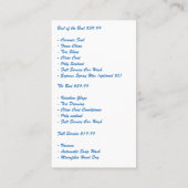 Blue Car Wash Logo | waterdruppeltjes Visitekaartje (Achterkant)