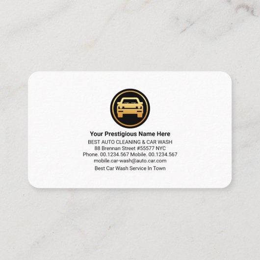 Blue Car Wash Water Wave Layer Visitekaartje (Achterkant)