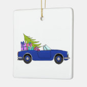 Blue Car with Christmas Gifts Keramisch Ornament (Links)