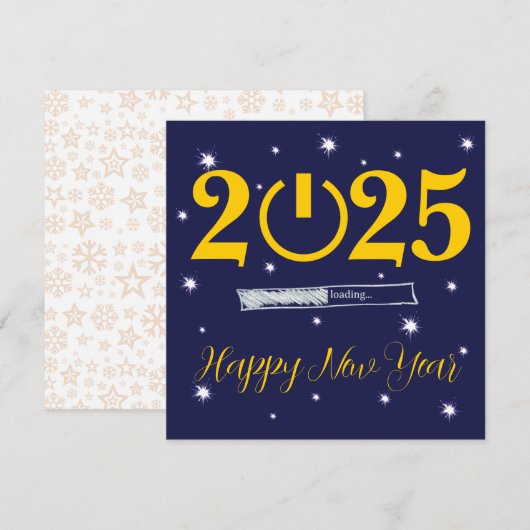 Blue Card Happy new Year Notitiekaartje (Voorkant / Achterkant)