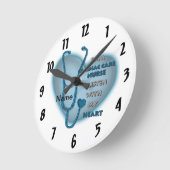 Blue Cardiac Care Nurse aangepaste verpleegkundige Ronde Klok (Hoek)
