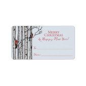 Blue Cardinal Merry Christmas To From Stickers (Voorkant)