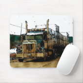 Blue Cargo Truck - Truck and Highway Art 2 Muismat (Met muis)