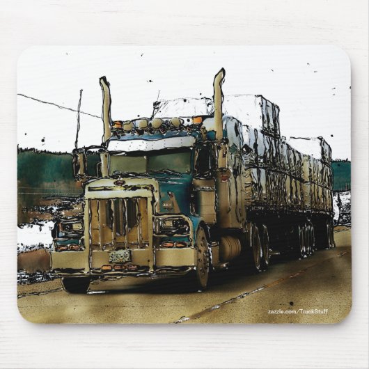 Blue Cargo Truck - Truck and Highway Art 2 Muismat (Voorkant)