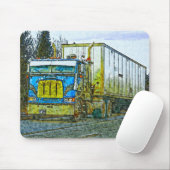 Blue Cargo Truck - Truck and Highway Art Muismat (Met muis)