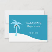 Blue Caribbean Palm Tree RSVP-kaart RSVP Kaartje (Achterkant)