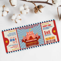 Blue Carnival Ticket Entrance Birthday