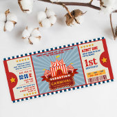 Blue  Carnival Ticket Entrance Birthday Kaart