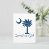 Blue Carolina Girl Palmetto Briefkaart (Staand voorkant)