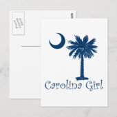 Blue Carolina Girl Palmetto Briefkaart (Voorkant / Achterkant)
