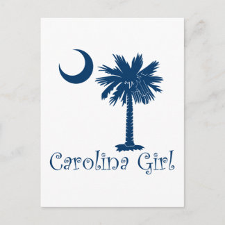 Blue Carolina Girl Palmetto Briefkaart