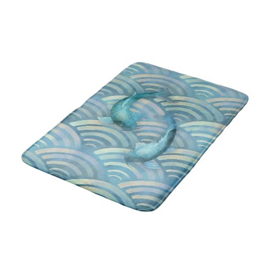 Blue Carp Koi Fish Badmat (Gekanteld)