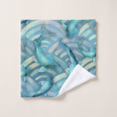 Blue Carp Koi Fish Pattern Bad Handdoek (Wasdoekje)