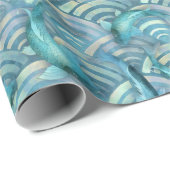 Blue Carp Koi Fish Pattern Cadeaupapier (Rol Hoek)