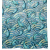 Blue Carp Koi Fish Pattern Douchegordijn (Voorkant)