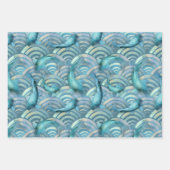Blue Carp Koi Fish Pattern Inpakpapier Vel (Voorkant)