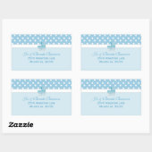 Blue Carriage en Polka Dots Adresetiketten Rechthoekige Sticker (Vel)