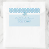 Blue Carriage en Polka Dots Adresetiketten Rechthoekige Sticker (Tas)