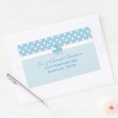 Blue Carriage en Polka Dots Adresetiketten Rechthoekige Sticker (Envelop)