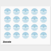 Blue Carriage en Polka Dots Adresetiketten Ronde Sticker (Vel)