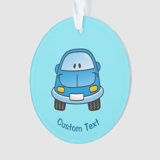 Blue cartoon auto ornament (voorkant)