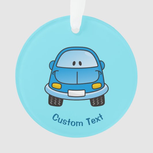 Blue cartoon auto ornament (voorkant)