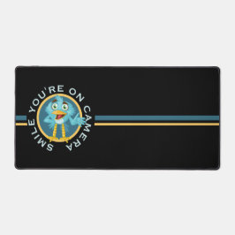 Blue Cartoon Bird LACH JE BENT OP CAMERA Bureaumat