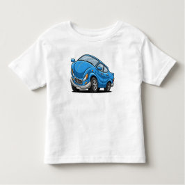 Blue Cartoon Car Kinder Shirts