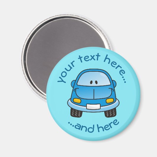 Blue Cartoon Car Magnet (Voorkant / Achterkant)