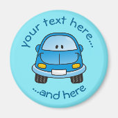 Blue Cartoon Car Magnet (Voorkant)