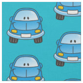 Blue Cartoon Car Pattern Stof (Close Up)