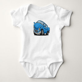 Blue Cartoon Car Romper