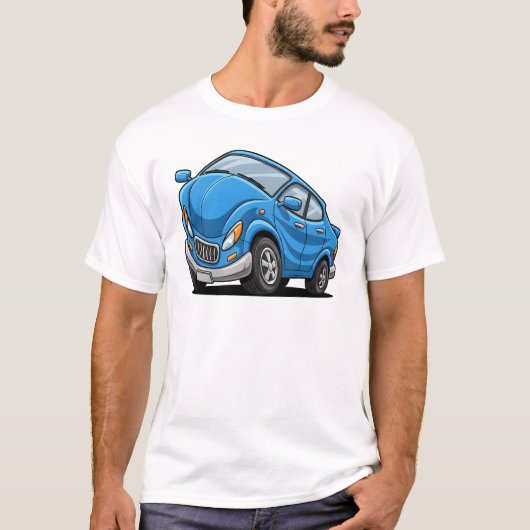 Blue Cartoon Car T-shirt (Voorkant)