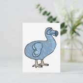 Blue Cartoon Dodo Bird Briefkaart (Staand voorkant)
